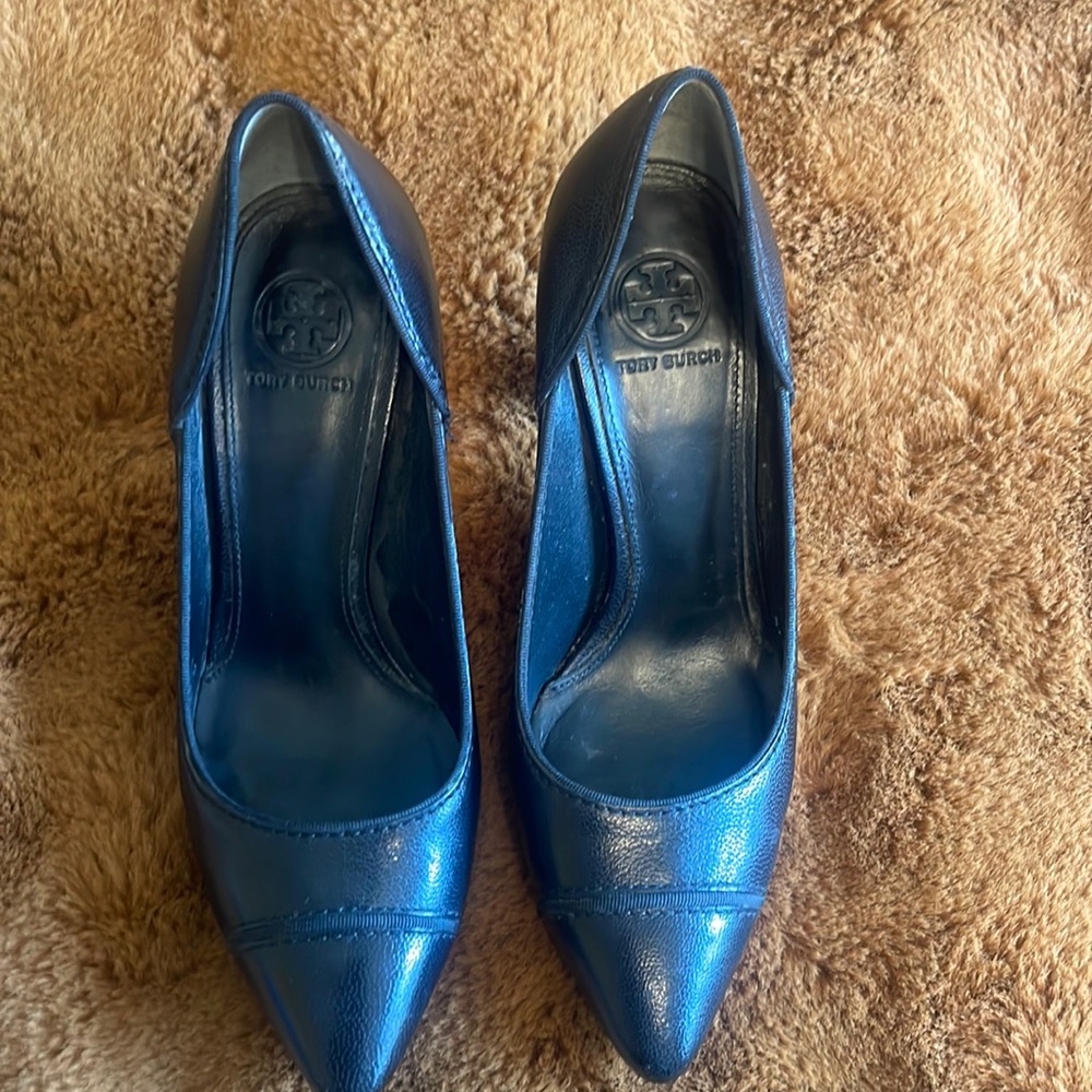 Tory Burch black leather heels